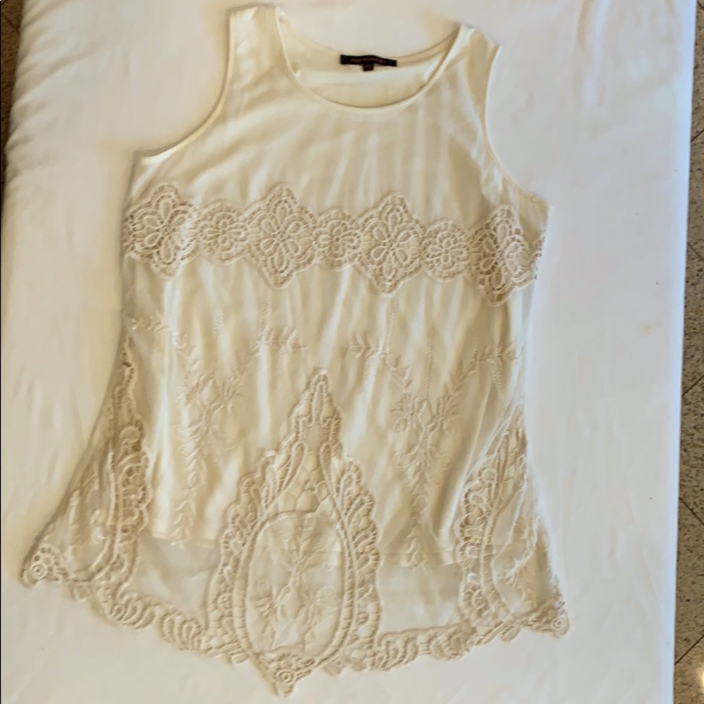 Pink bouquet lace top